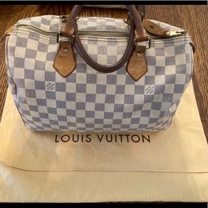 Authentic Louis Vuitton Speedy 30 Damier Azur